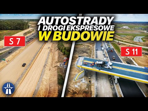 Where are motorways, expressways and national roads currently being built in Poland?