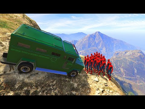 GTA 5 Crazy Ragdolls Red SPIDERMAN Jumps/Fails vol.19 (Euphoria Physics, Funny Moments) EPIC