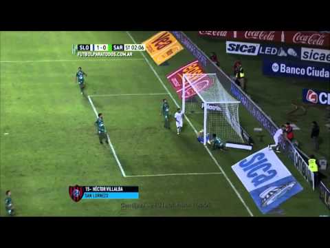 Gol de Villalba. San Lorenzo 1 - Sarmiento 0. Fecha 13. Primera División 2015. FPT.