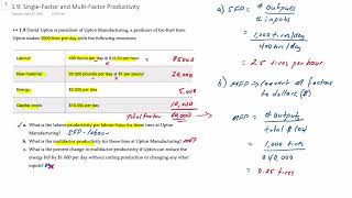 Operations Management: Single-Factor & Multi-Factor Productivity