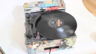Audiotronics 312T Portable 90s Decoupage Vintage Record Player