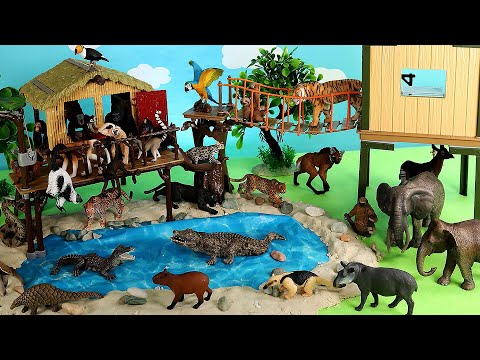 Fun Dioramas For Jungle Animal Figurines - Learn Animal Names