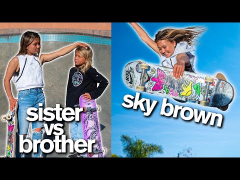 World's Youngest Olympian Races Her Brother To Win Customized ZHC Skateboard | Sky Brown