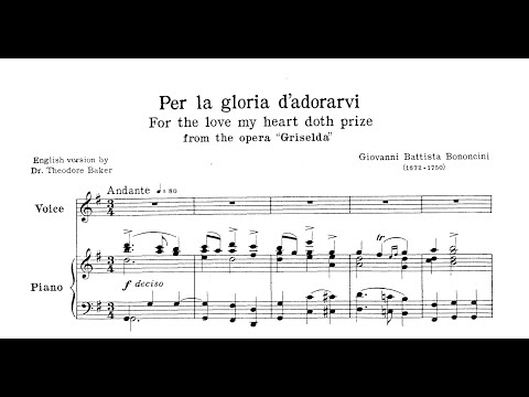 Per la gloria d'adorarvi (G. Bononcini) - G Major Piano Accompaniment - Karaoke