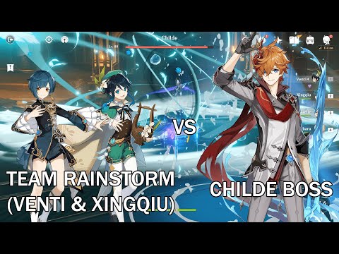 [WL6] Team Rainstorm (Venti DPS & Xingqiu) vs Tartaglia (Childe) Boss Fight Tips