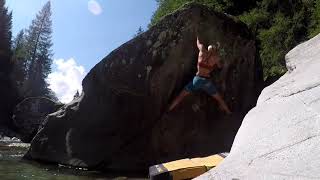 Video thumbnail of Aces and Eights, 7a. Magic Wood