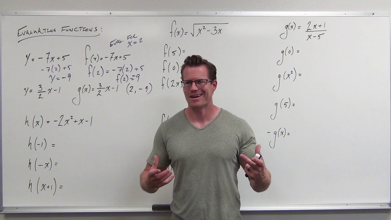 How to Evaluate Functions (Precalculus - College Algebra 3)