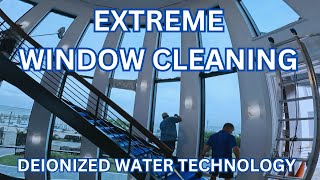 👀 EXTREME INTERIOR Window 🪟 4-Story Window Cleaning with Deionized Water Technology