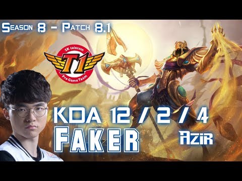 SKT T1 Faker AZIR vs RYZE Mid - Patch 8.1 KR Ranked