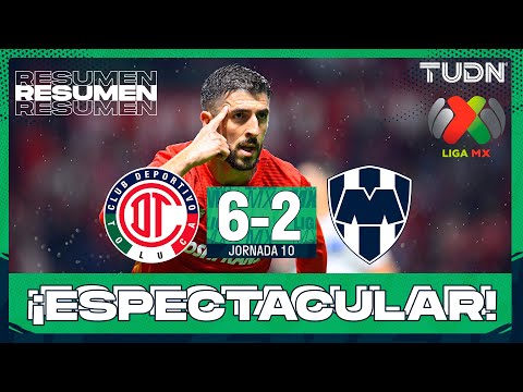 Highlights and goals - Toluca 6-2 Monterrey | Liga MX - Matchday 10 Apertura 2025 | TUDN