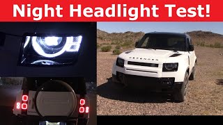 2024 Land Rover Defender Headlight Test and Night Drive