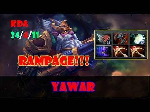 Yawar [Sniper] vs Arteezy [Lone Druid]. 34 kills. Rampage.