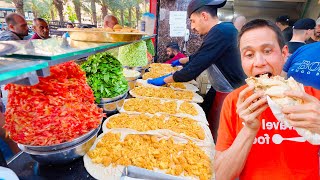 Street Food Paradise in Syria!! $1 FALAFEL MOUNTAIN SANDWICH in Aleppo, Syria!!