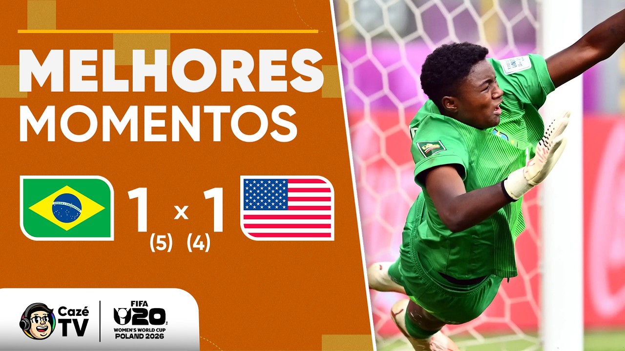 MELHORES MOMENTOS: BRASIL 1 (5) X (4) 1 EUA | COPA DO MUNDO FEMININA SUB-20 FIFA 2026 | OITAVAS