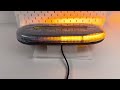 Mini LED rampa - oranžová / 60x LED / 12-24V / ECE R65 / pevná montáž (412x200x48mm) - Video Youtube