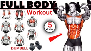 Ultimate 11 Dumbbell Exercises for Full-Body Muscle Building | 5-Minute Workout