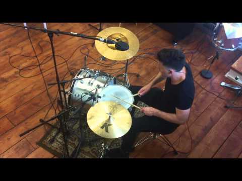 Matt Ingram recording drums at Urchin Studios