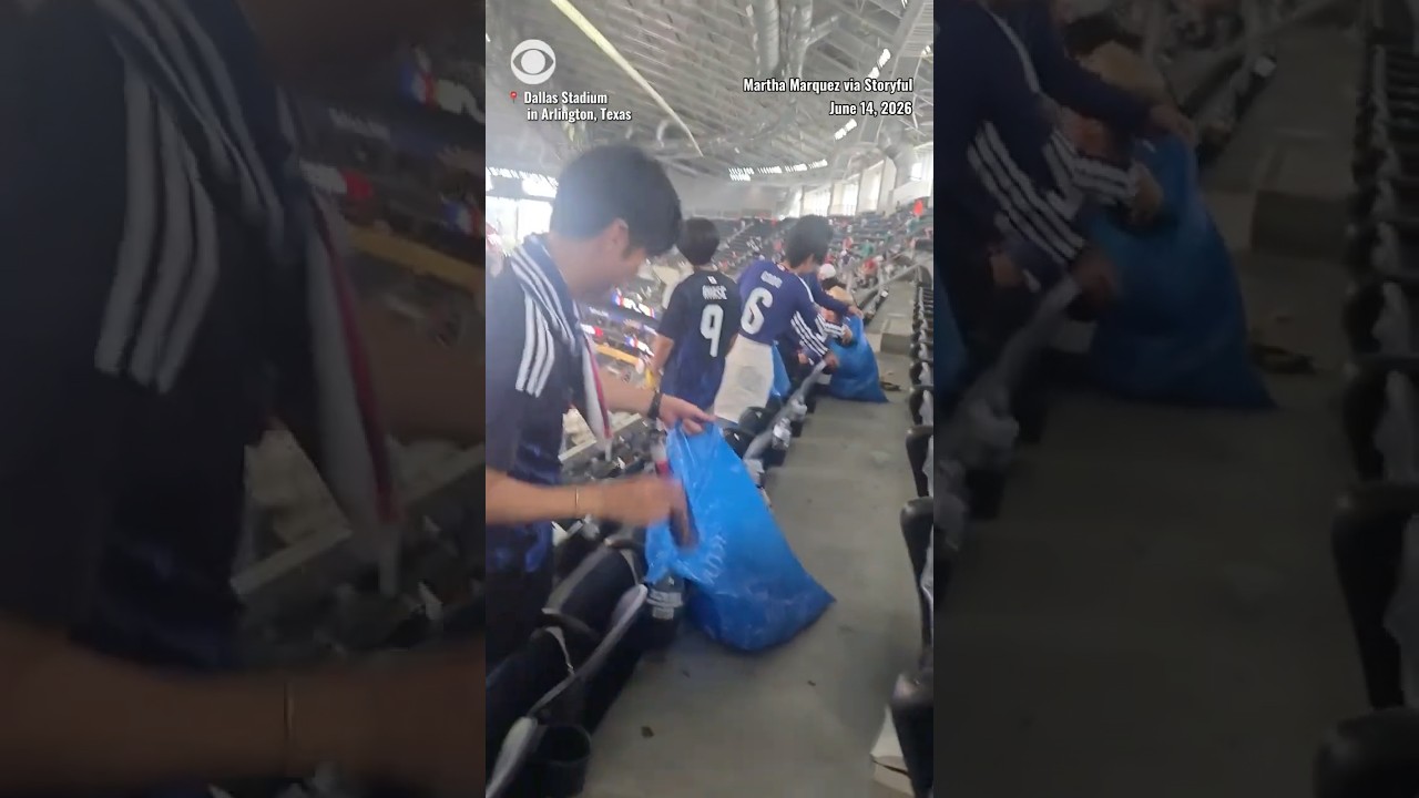 Japan's World Cup fans clean stadium stands after Dallas match, display sportsmanship