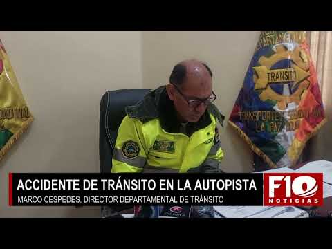 Bus perdió control en una curva de la autopista La Paz – El Alto durante la madrugada del domingo.