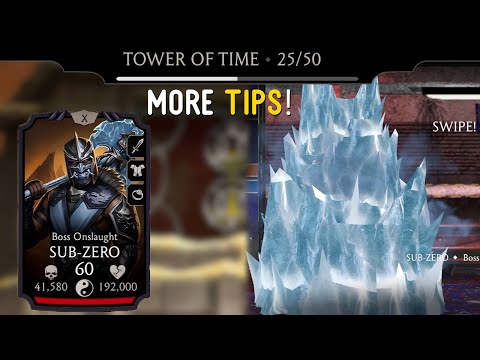 Best strategy to destroy Onslaught Sub-Zero Cryoshell | Tower of Time Boss 25 Guide | MK Mobile