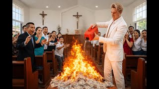 An atheist millionaire burned his tithe to mock the church… until something inexplicable happened.