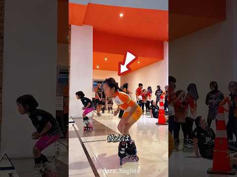 この子のローラースケートの実力をよく見てください！