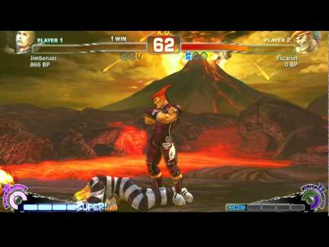SSF4: Jim Sensei (Cody) teaches Yscariot (Adon)