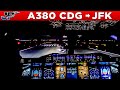 HiFly Airbus A380 Cockpit Paris CDG To New York JFK