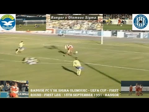 BANGOR FC V SK SIGMA OLOMOUC–UEFA CUP–FIRST ROUND FIRST LEG–18TH SEPTEMBER 1991–COUNTY DOWN