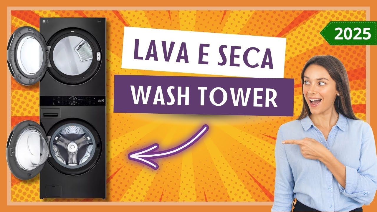 Miniatura da avaliação em vídeo de Lava e Seca LG WashTower 17kg Aço Escovado Preto