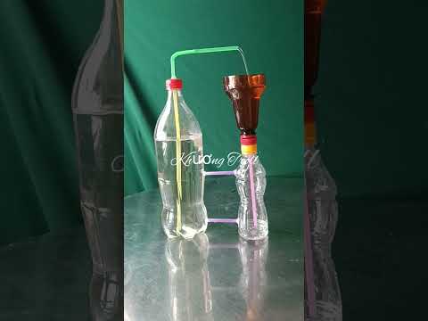 Automatic fountain without electricity with plastic bottles home - demo