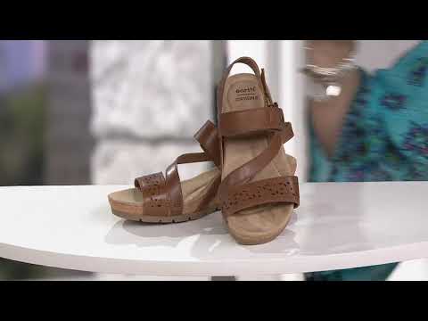 Earth Origins Leather Strap Wedges - Kendra Khloe on QVC