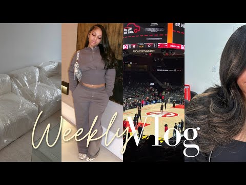 Weekly Vlog | Maintenance + Hawks Game + New Couch + Trying A New Hairstyle + Dyeing Bundles, etc