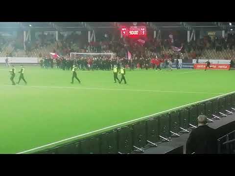 Stadin derby 10.9.2020: HIFK-fanien voitonjuhlaa (rynnivät kentälle)