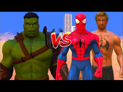 100 Hulk vs 1000 spider man and 1000 Iron Fist (Marvel vs Marvel)