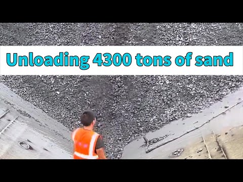 Barge Unloading 4300 tons of sand | Flow | Satisfying | Hardworking | ASMR