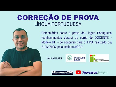 Prof. Cassildo Souza - IFPB 2025 (TEACHER) - Correction of General Portuguese Language Exam (Inst...