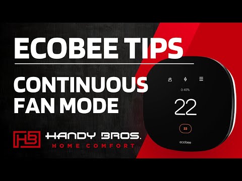 Part of a video titled Ecobee Fan Settings | Handy Bros. Smart Thermostat Tutorial - YouTube
