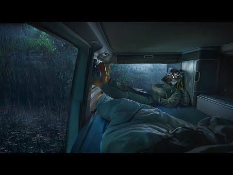 🔴 Heavy Rain on Camping Car Window for Deep Sleep - Rain sounds for insomnia