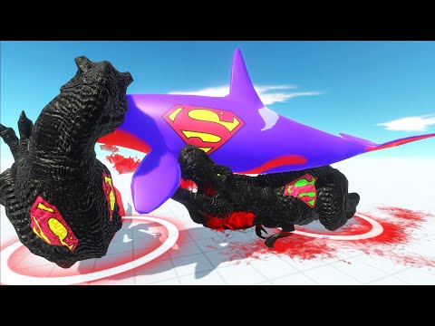 SUPERMAN ORCA vs BLACK and CRYPTONITE SUPERMAN T-REX DEATH RUN - Animal Revolt Battle Simulator