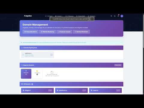 Smart Domain Insights | AI Domain Monitoring by Aepto
