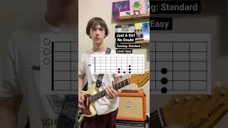 Just a Girl - No Doubt || Guitar tutorial w/ chord chart || #guitar #music #nodoubt #tutorial #rock