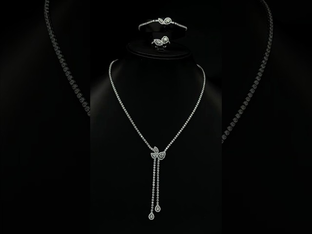 طقم زيركون أنيق بإصدار خاص دقة الماس 5 قطع بضمان على اللون -RM-223/1