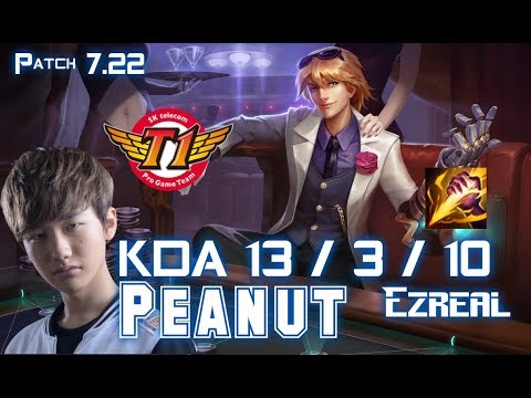 SKT T1 Peanut EZREAL vs NIDALEE Jungle - Patch 7.22 KR Ranked