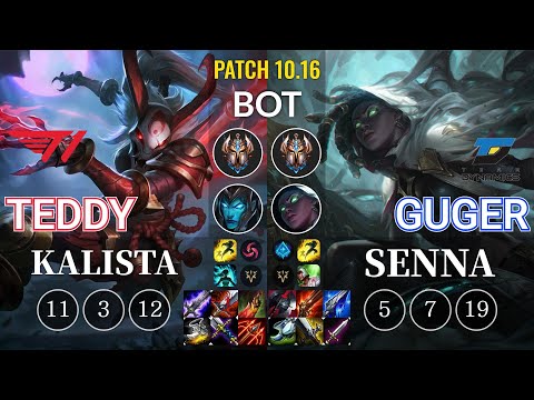 T1 Teddy Kalista vs DYN GuGer Senna Bot - KR Patch 10.16
