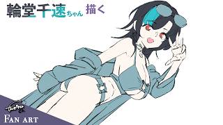 輪堂千速ちゃんの水着衣装案を描く_2