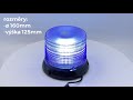 Modrý LED maják 12/24V - 40x LED / magnet / ECE R10 (ø 160 x 125 mm) - Video Youtube