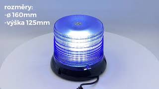 LED maják, 12-24V, modrý magnet, homologacegace