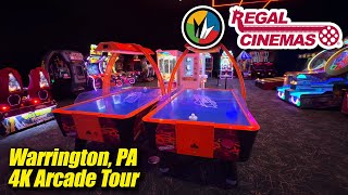Regal Warrington Crossing (Warrington PA), 4K arcade walkthrough & tour, December 2024