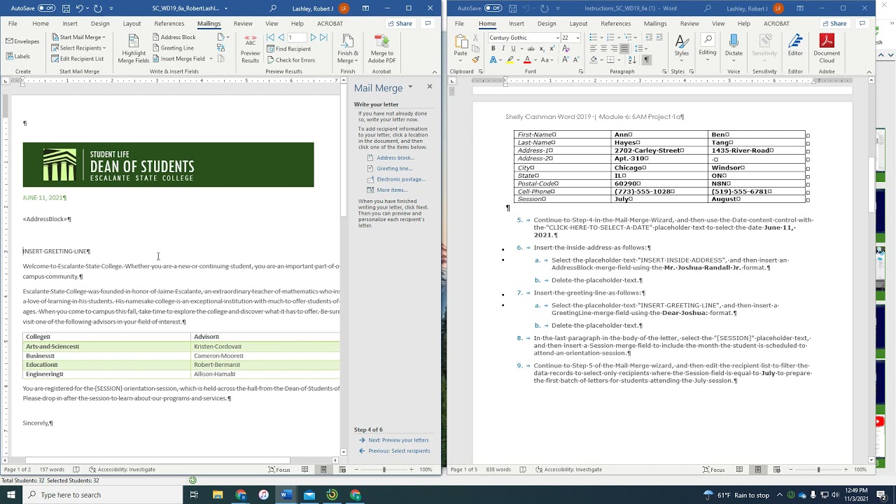 Word Module 6 Project A - Escalante State College